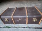 Antique early travel wood Suitcase