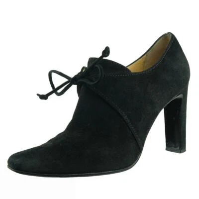 Usado 2x ELLEN TRACY Botines Tacones Zapatos Talla 8,5 B gamuza negra con cordones ITALIA Foto 1 de 4