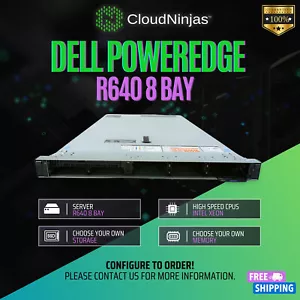 Dell PowerEdge R640 8 Bay 2x Gold 5120 DDR4 2133 MT/s SSD Rails CTO Server - Picture 1 of 6