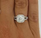 1.85 Ct Split Shank Pave Round Cut Diamond Engagement Ring I1 E Treated