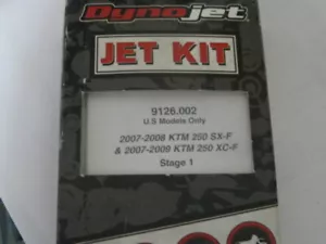 1-Dynojet Research Jet Kit - 9126.002 2007-2009 KTM 250 XC-F STAGE 1 - Picture 1 of 1