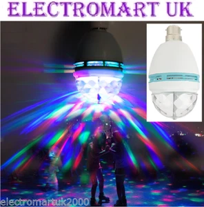 LED DISCO ROTATING LIGHT BALL BULB LAMP PARTY MULTI COLOURED EFFECT BC FITTING - Picture 1 of 1