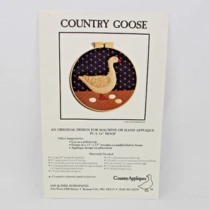 Country Goose Applikation für 14 Zoll Hoop Country Applikationen Basteln Muster 1982 - Bild 1 von 3