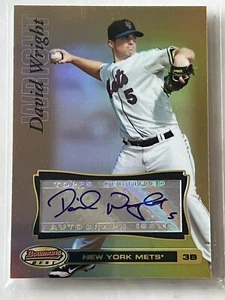 DAVID WRIGHT AUTO Gold Refractor 2007 Bowman's Best NEW YORK METS! 23/50 - Picture 1 of 2
