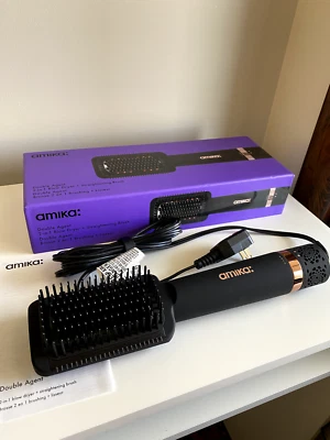 Amika Double Agent 2-in-1 Blow Dryer + Straightening Brush New in Box - Image 1 of 2