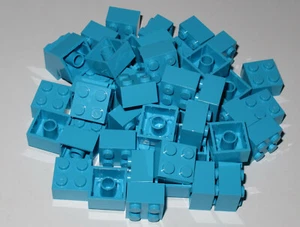 LEGO Bricks 2x2 x 50 pcs - Medium Azure - Brand NEW - Part.no. 3003 - Picture 1 of 2