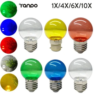 Led Bulb Colorful Translucent Shell Lamp Living Room 110V E27 2W Lights Covers - Picture 1 of 19