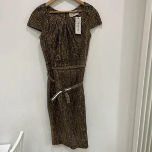 Samantha Sung Cotton Stretch Sabrina Dress French Tweed UK 14 US 10 XL - NEU - Bild 1 von 12