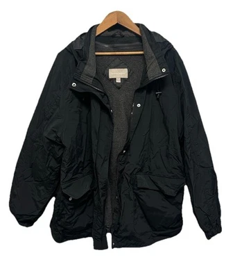 Parka de microfibra Woman Within para mujer NEGRA talla 26/28 2X Abrigo de invierno al aire libre Foto 1 de 4