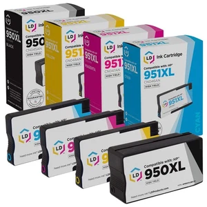 LD HP 951XL Black & Color Ink Set + FREE Pack of 4x6 Photo Paper - Bild 1 von 9