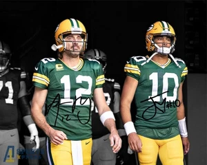 JORDAN LOVE/ AARON RODGERS Green Bay Packers Reprint Photo, Magnet Decal, Poster - Picture 1 of 1