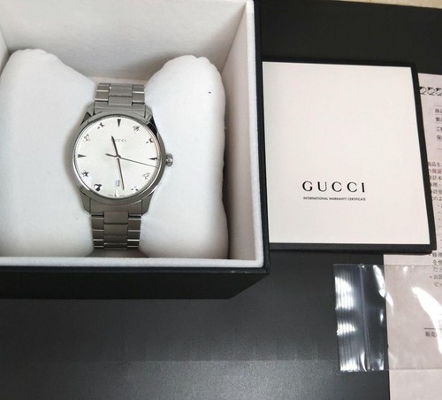 Orologio Gucci YA1264028A Acciaio Inox Argento con Indice Stella e Data dal Giappone