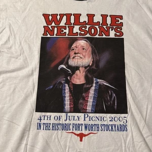 Vintage Willy Nelson T shirt Mens 2XL 4th July Picnic 2005 Short Sleeve Texas - Picture 1 of 7