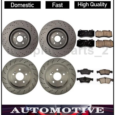 6 件前后刹车片套装制动转子适用于 2009 - 2010 梅赛德斯 - 奔驰 CL550 — 第 1/4 张图片