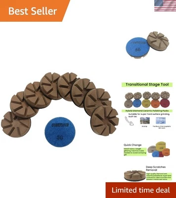 Discos de pulido de piso de concreto almohadillas de diamante de cerámica de 3 pulgadas paquete de 9 agresivos Foto 1 de 4