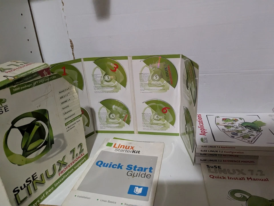 SuSE Linux 7.2 Professional 8 Disc CD Rom - Big Box / 8 Disc - Image 1 of 4