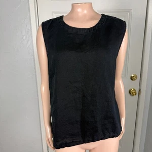 Camisa para mujer Quince grande de lino sin mangas blusa carrera informal H3-26 - Imagen 1 de 6