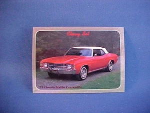 1971 Chevrolet CHEVELLE Malibu convertible collector card--mint brand new 71 - Picture 1 of 1