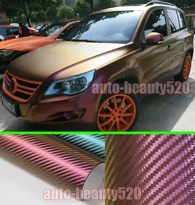 Whole Car Wrap Hot 3D Chameleon Carbon Fiber Vinyl Sticker Gold / P 50ft x 5ft - Bild 1 von 3