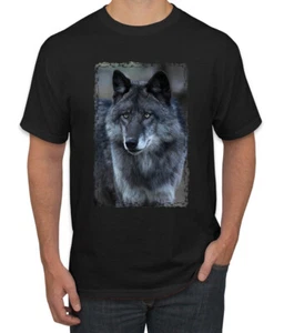 Camiseta gráfica Black Wolf retrato animal hombre - Imagen 1 de 26