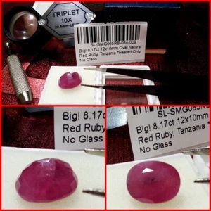 Rubí natural Translucido Oval Tanzania 8.17 Cts. - Imagen 1 de 7