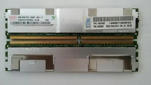 8GB(2X4GB) IBM HYMP151F72CP8D5-Y5 AB ECC PC2-5300F 533MHz DDR2  Server RAM - Picture 1 of 1