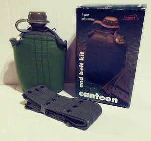 TEXSPORT 1-Quart Polyurethane Canteen and Belt Kit Camping Boyscouts Hiking  - Picture 1 of 1