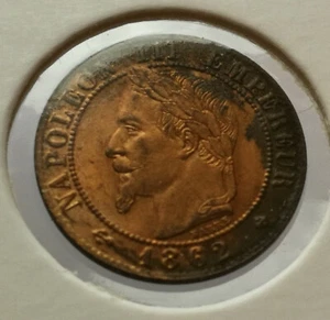 trés rare 1 ct centimes NAPOLEON III - 1862 BB , SUP superbe ! - Foto 1 di 2