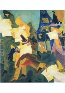 Postkarte: Feininger - Zeitungsleser II - Bild 1 von 1