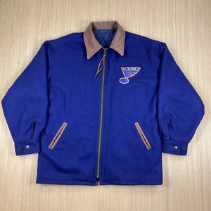 Vintage Identity Inc Jacke Herren Large Blau Wolle NHL St Louis Blue Spellout Y2K - Bild 1 von 22