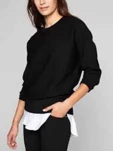 ATHLETA Thermal Honeycomb Dolman Sweater, EUC, Medium, Black, Washable Wool! - Picture 1 of 2
