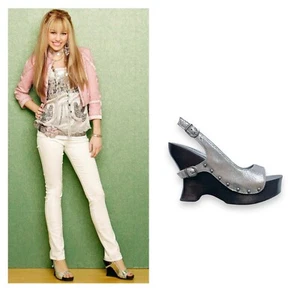 ¡ASO Hannah Montana! Cuñas con hebilla de plata temporada 2 talla 7 - Imagen 1 de 11