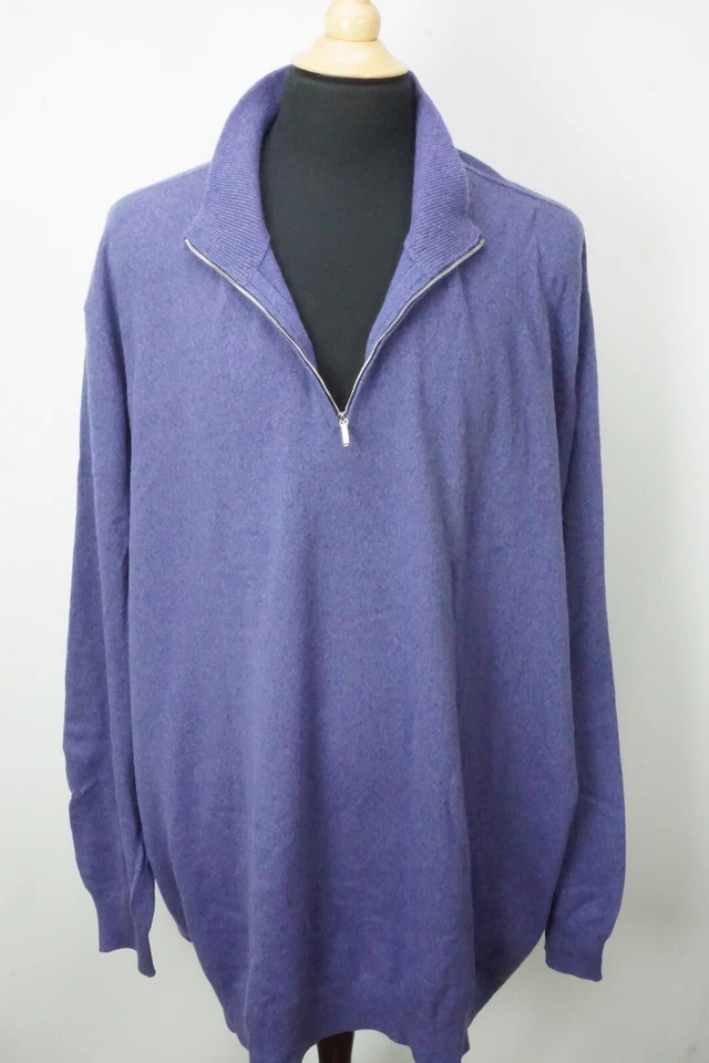 Loro Piana Purple 100% Cashmere 1/4 Zip Up BIG GUY Sweater Sz 60  - Image 1 of 4