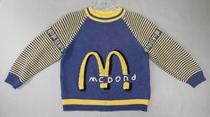 TOLLER SELTENER McDonalds Golden Arches 80er Vintage Strick Pullover Jugend Small - Bild 1 von 8