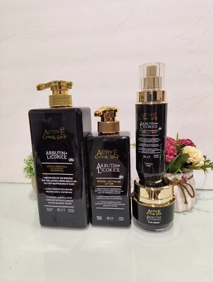 Gel de ducha blanqueador por goteo Active Caviar + loción + suero + crema facial juego 4 en 1 Foto 1 de 4