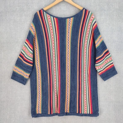 Chaps Ralph Lauren Sweater 2X Knit Aztec Serape Stripe Tunic Southwest Bohemian - Image 1 of 4