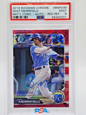2019 Bowman Chrome Whit Merrifield Red Ref /5 National Convention PSA 9 POP 1