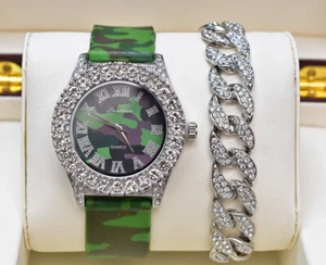 Reloj de piedra cúbica grande con banda de silicona números romanos helados, pulsera Hip Hop IcyMiami - Imagen 1 de 24