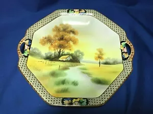 Noritake Hand Painted Tree and Meadow variant pattern tab handled bowl - Bild 1 von 2