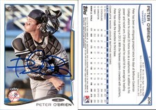 Peter O'Brien Signed 2014 Topps Pro Debut #206 Card Tampa Yankees Auto AU