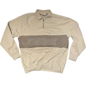 Suéter Gymshark Para Hombres Pequeño Marrón Tostado Pullover Descanso Día Esenciales Polo 1/4 Cremallera - Imagen 1 de 8