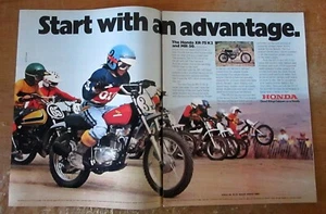 1975 Honda XR-75 K2 & MR-50 Motorcycle Original Color Ad  - Picture 1 of 1