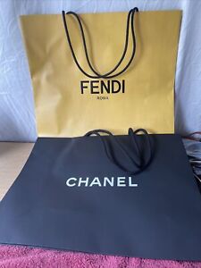 Shopping Bags Fendi 16.5”x16.5”x5.5” Yellow & Chanel ￼17”x13”x6” Authentic Nice!