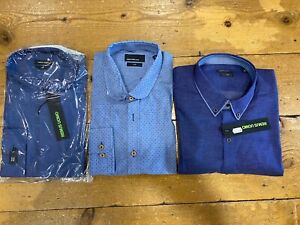3 X REMUS UOMO® Slim Fit Shirts - 17.5/XL COMBINED SRP £160