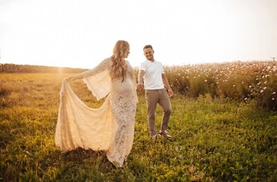 Anyuta  Couture Lace Boho Maternity Gown (worn Once) - Image 1 of 4