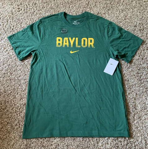 New Nike Dri-Fit Baylor Bears Sic ‘em Bears Shirt Large Athletic Green Yellow Cover