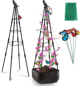 2 PACK Garden Obelisk Trellis for Climbing Plants Outdoor Rustproof Plants - Picture 1 of 7