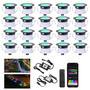 20x Kit de luces LED empotradas de bajo voltaje para cubierta efecto dinámico multicolor - Imagen 1 de 17