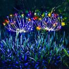 6PACK LED Solar Powered Fireworks Lights Stake Outdoor Garden Wall Fence Lamp UK
