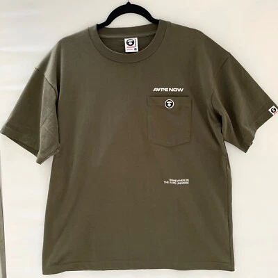 AAPE A Bathing Ape Tee T Shirt Mens M Olive  Streetwear Logo Graphic Minimalist - Image 1 of 4